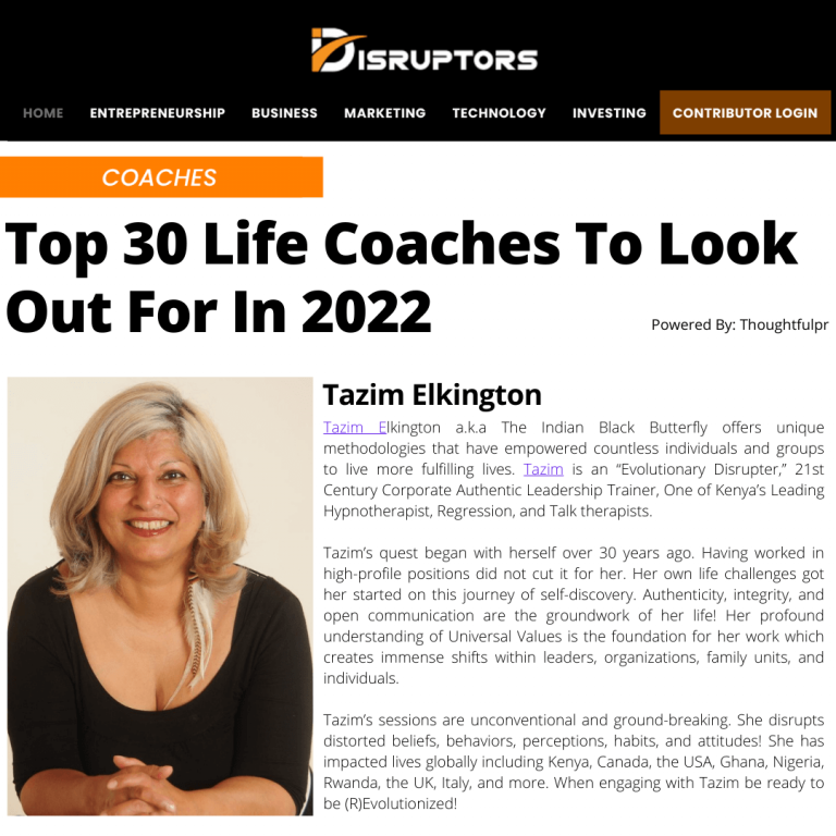 Top 30 Life Coaches in 2022 Tazim Elkington